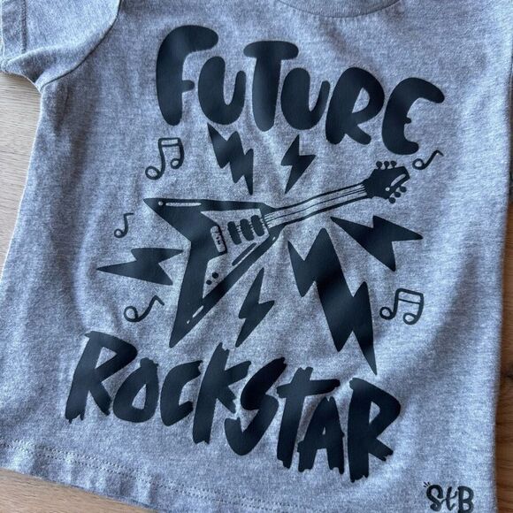 Future Rockstar Baby Toddler Gray Graphic Tee Shirt Size 18 Months - Picture 3 of 4